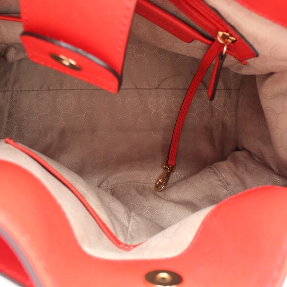 Michael Kors Tote Hamilton Red Leather Satchel Purse Large Gold Hardware - Picture 6 of 11